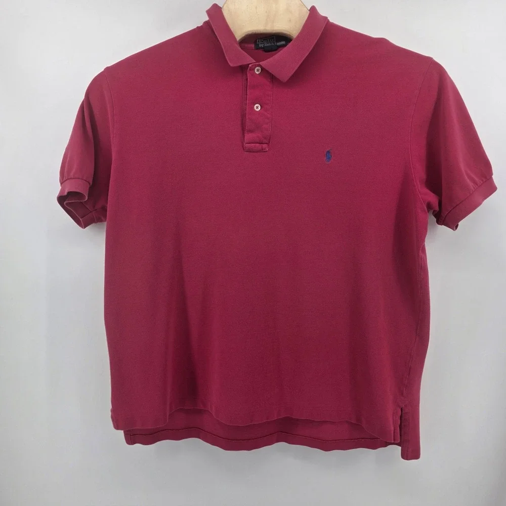 Polo Ralph Lauren Polo Shirt Mens XXL Heritage Pique Cotton Berry Pink Classic